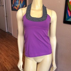 Purple gray scoop neck LULULEMON sports athletic tank top Size 6